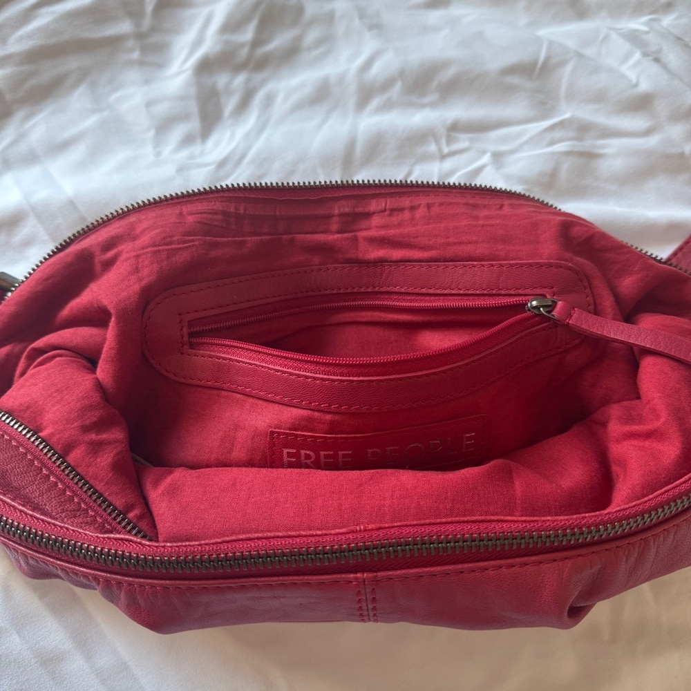 FREE PEOPLE Leather Idle Hands Sling Bag in Red Lip - Picture 13 of 15